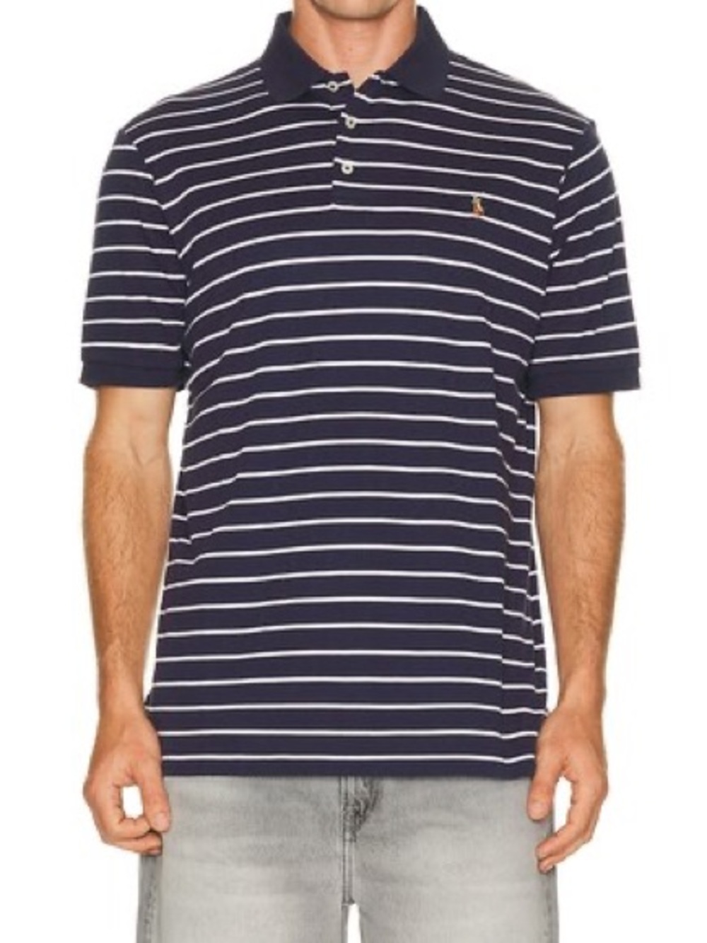 Polo by Ralph Lauren Navy and White Striped Polo Shirt